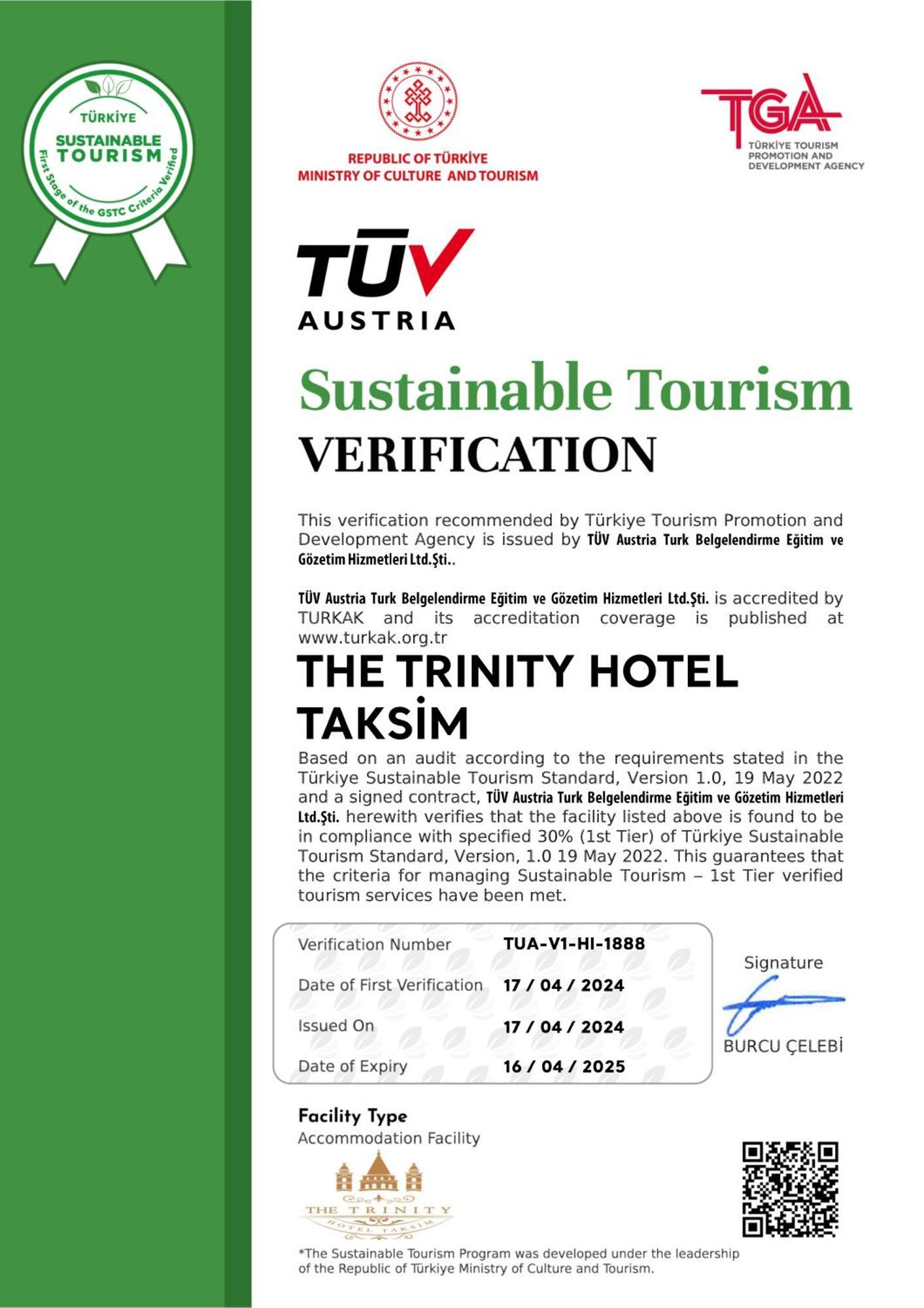 The Trinity Hotel Taksim - Special Category Istambul Exterior foto